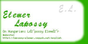 elemer lapossy business card